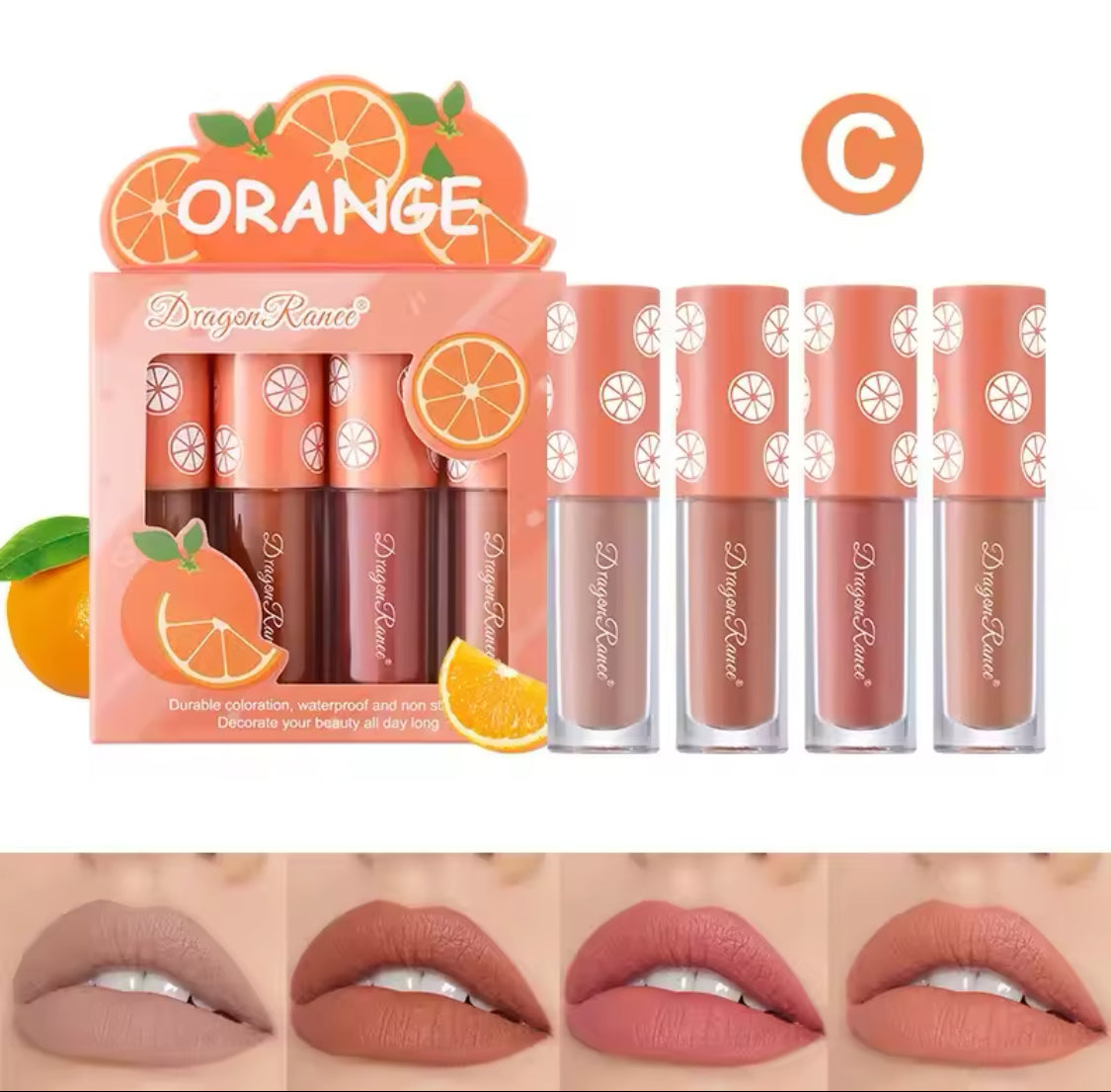 Dragon Ranee
4 color Liquid lipstick lipgloss matte set