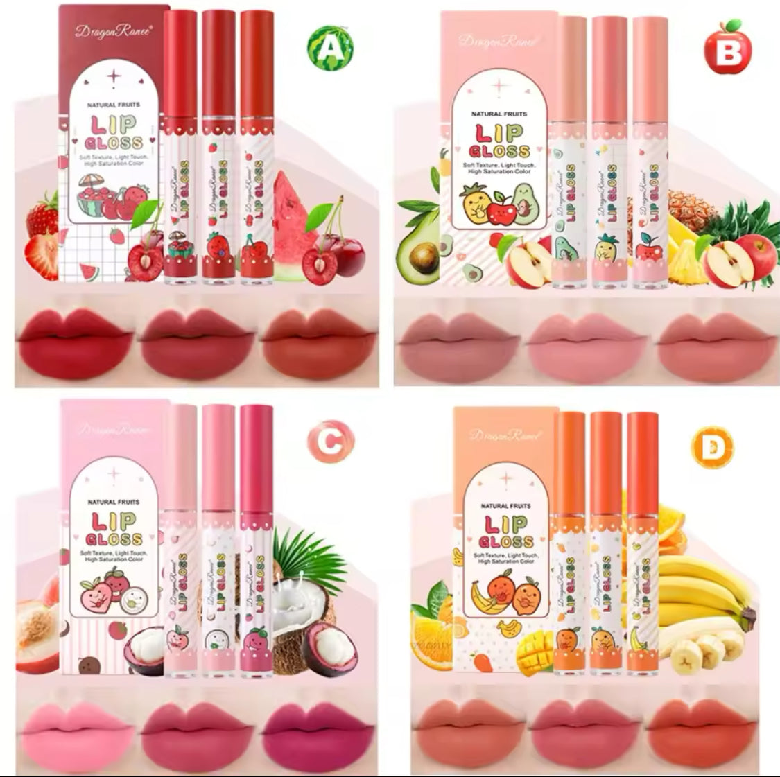 Dragon Ranee Fruit Matte lipgloss set