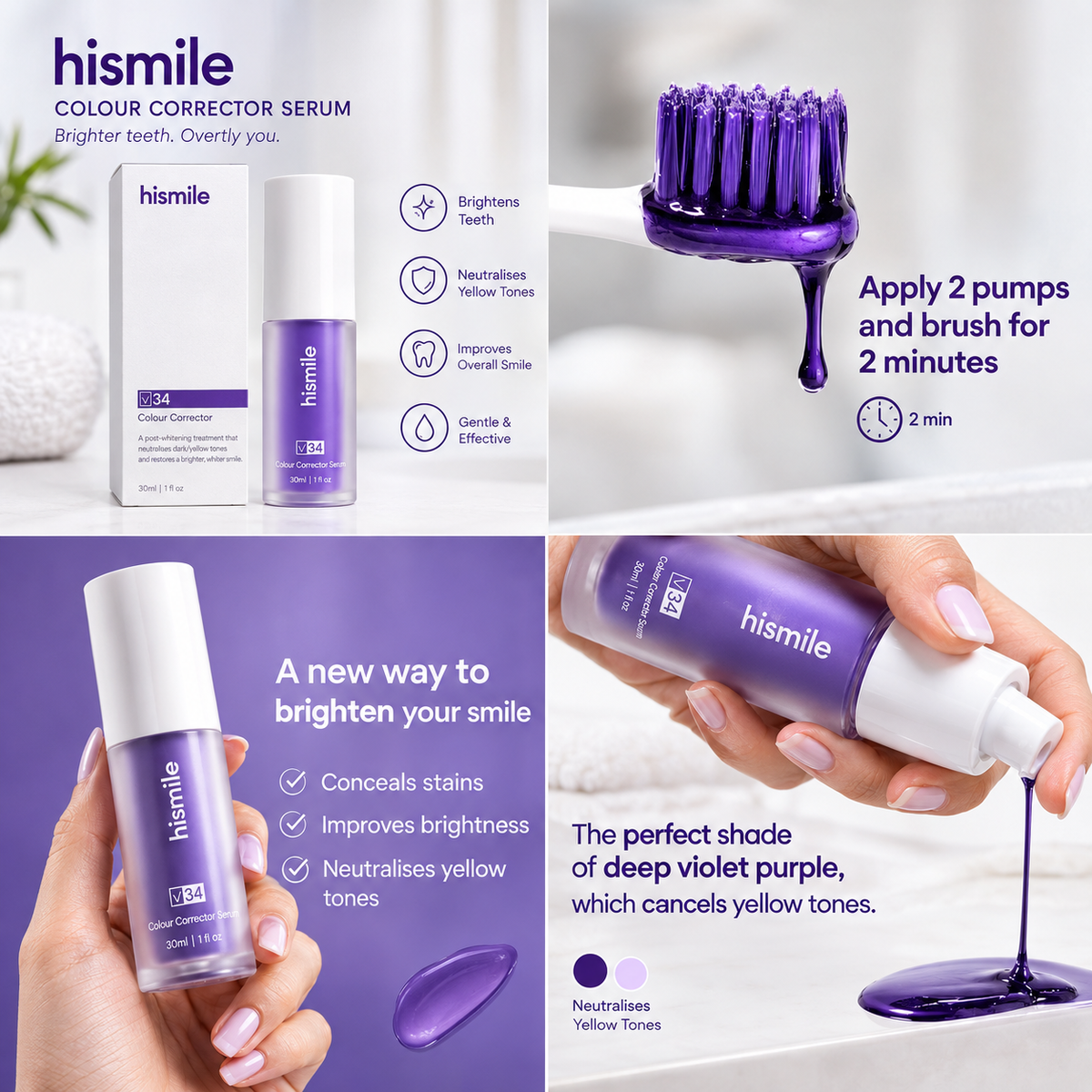 Hismile V34 Colour Corrector Serum – 30ml