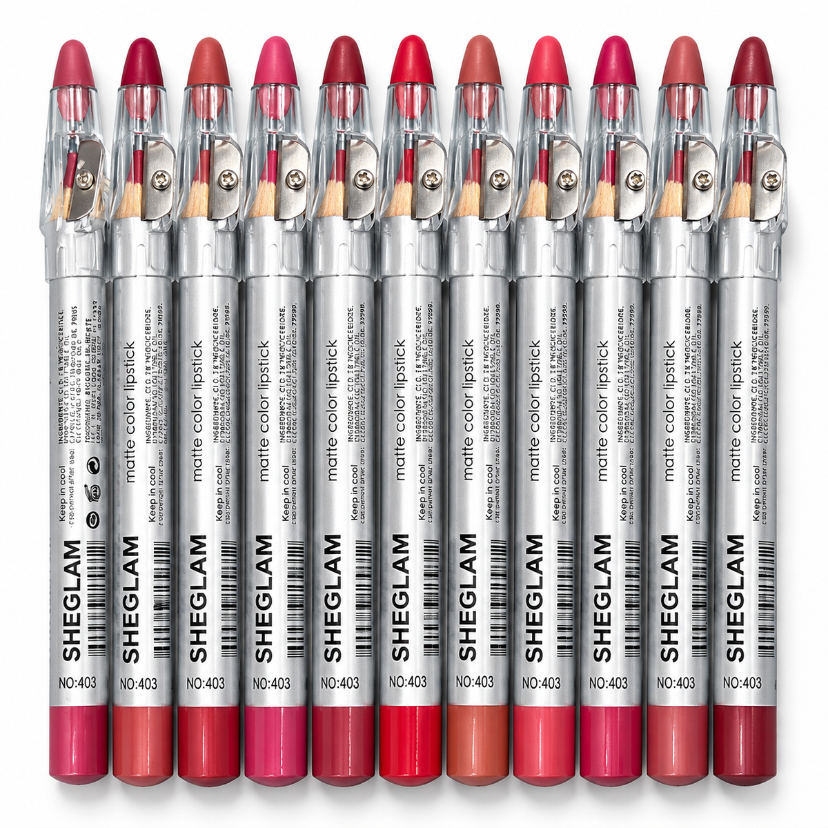 Sheglam 12 color lip liners pack