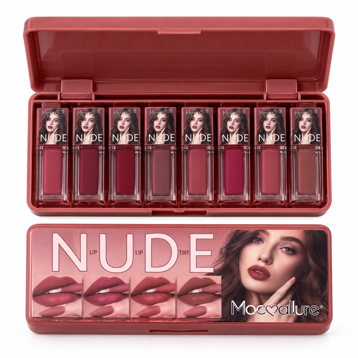 Mocallure Dark Nude Lipgloss Matte 8 Shades Pack.
