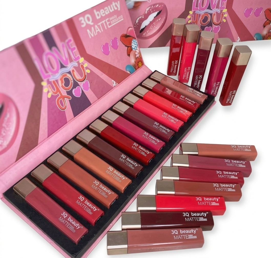 3Q Matte Beauty lip gloss pack of 12