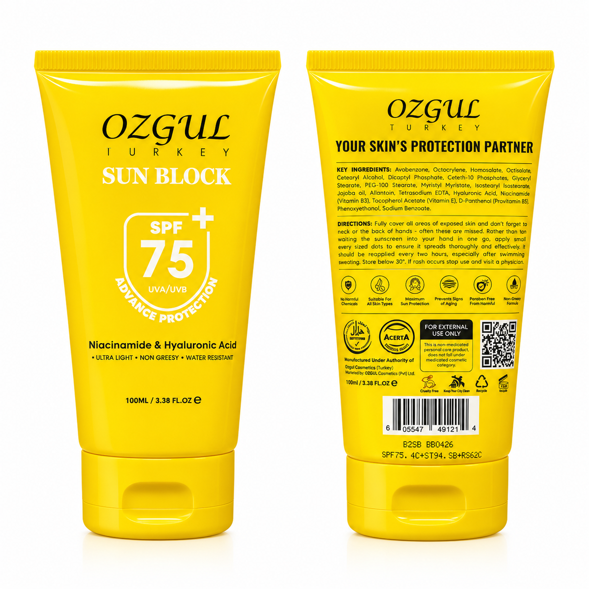 OZGUL Turkey Sun Block SPF 75+ – 100ml