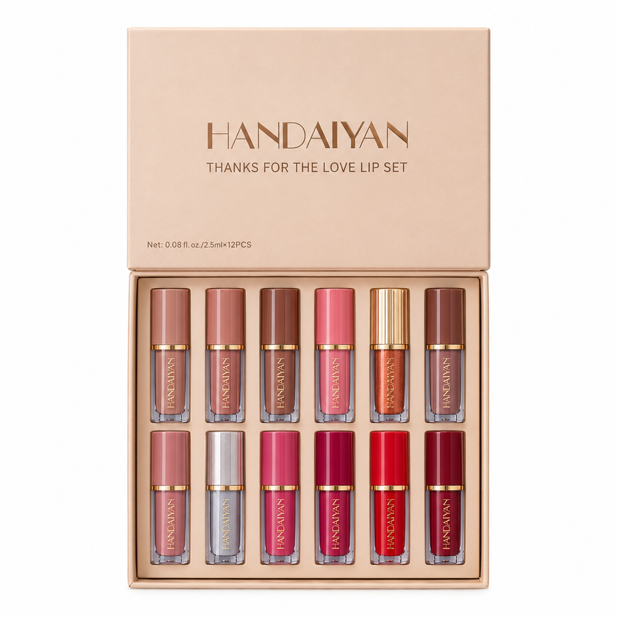 Handaiyan lipgloss pack of 12 colors