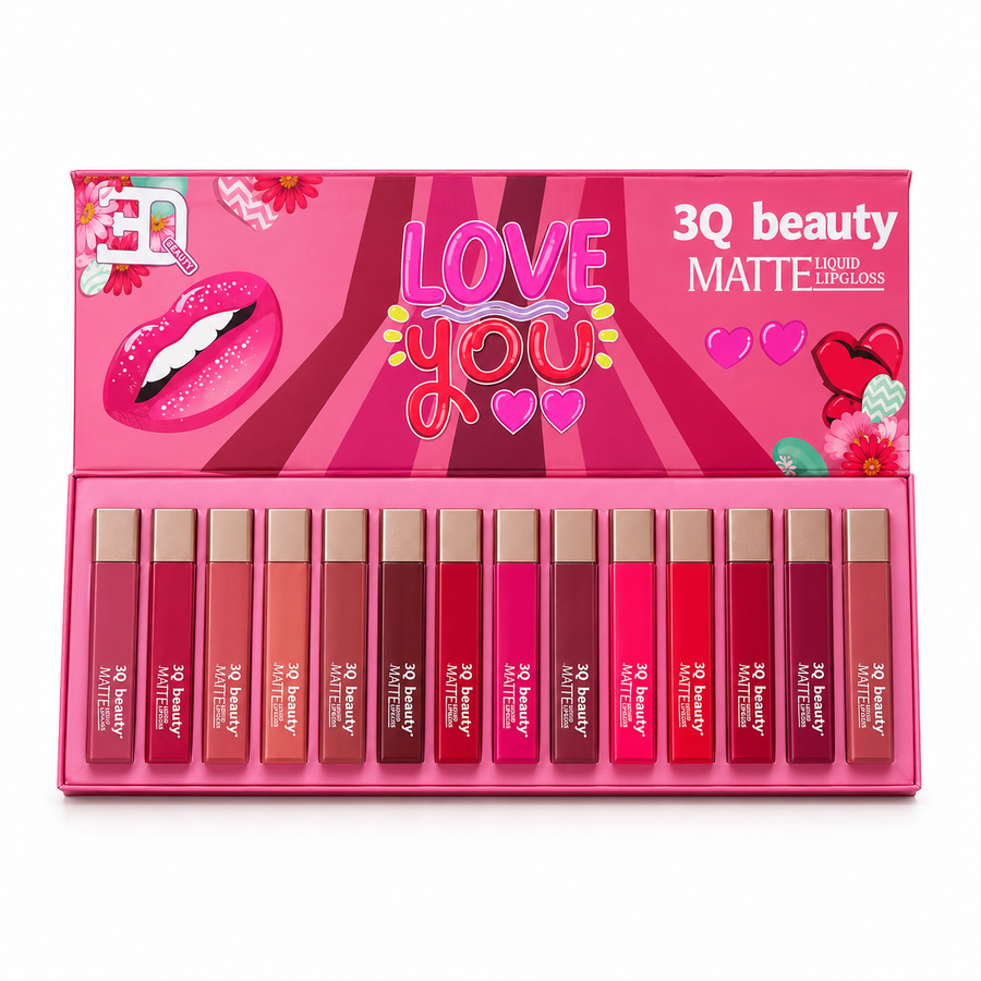 3Q Matte Beauty lip gloss pack of 12