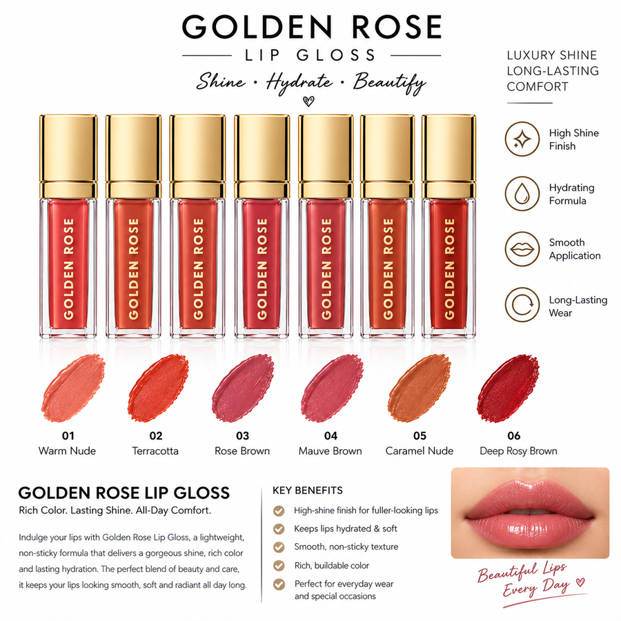 GR- Lip Gloss – pack of 6 Shades