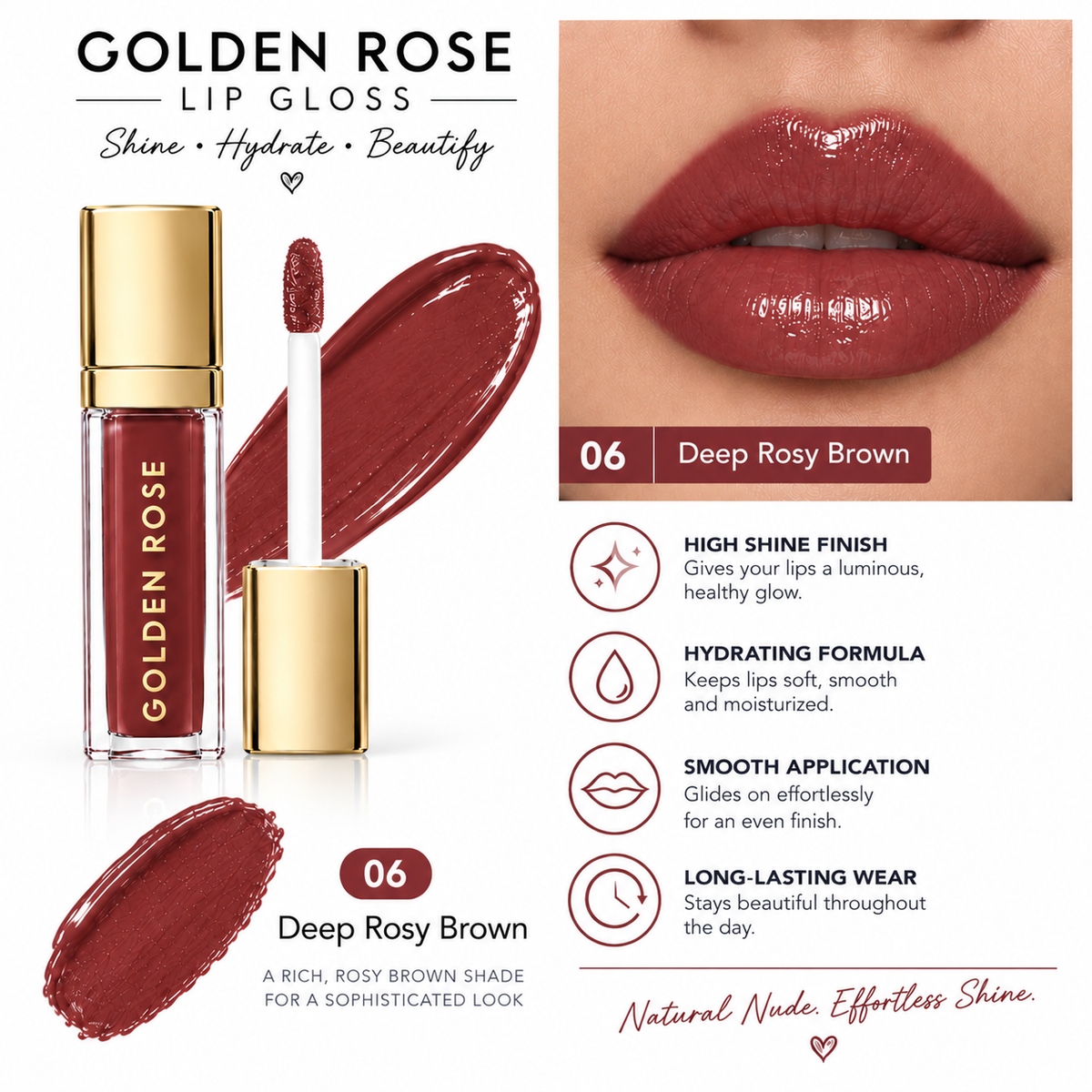 GR- Lip Gloss – pack of 6 Shades