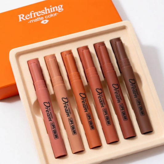 Henfang Dream matte Lipsticks pack of 6 colors