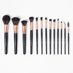 Bh cosmetics 13 piece Rose Gold Brushes Set Black with holder