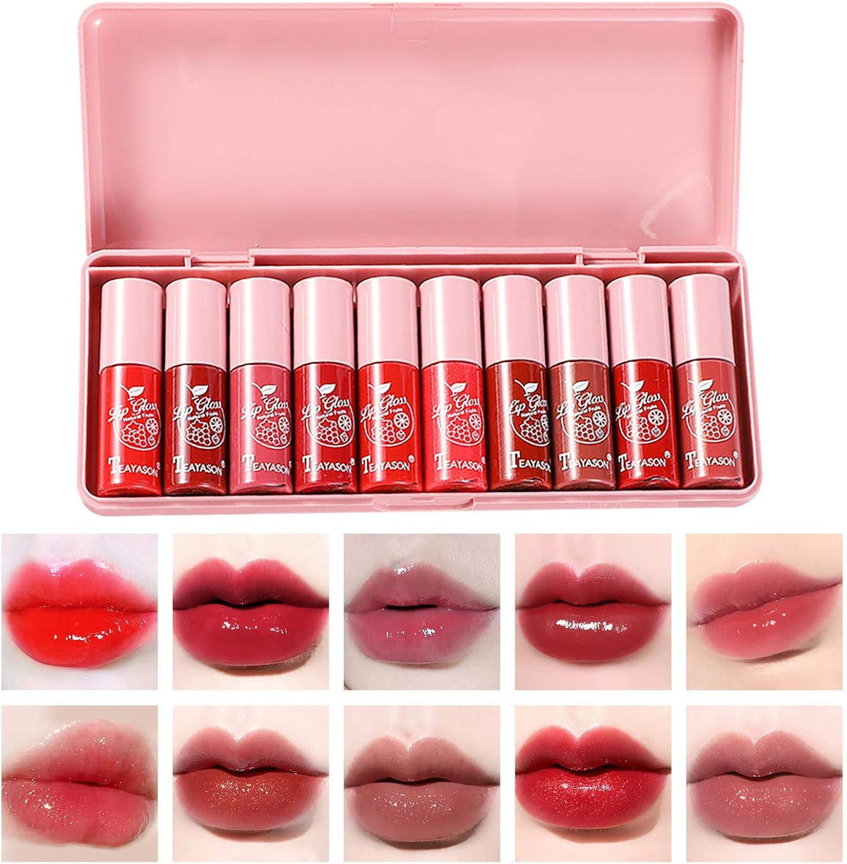 Teayason 10 color glossy lip set