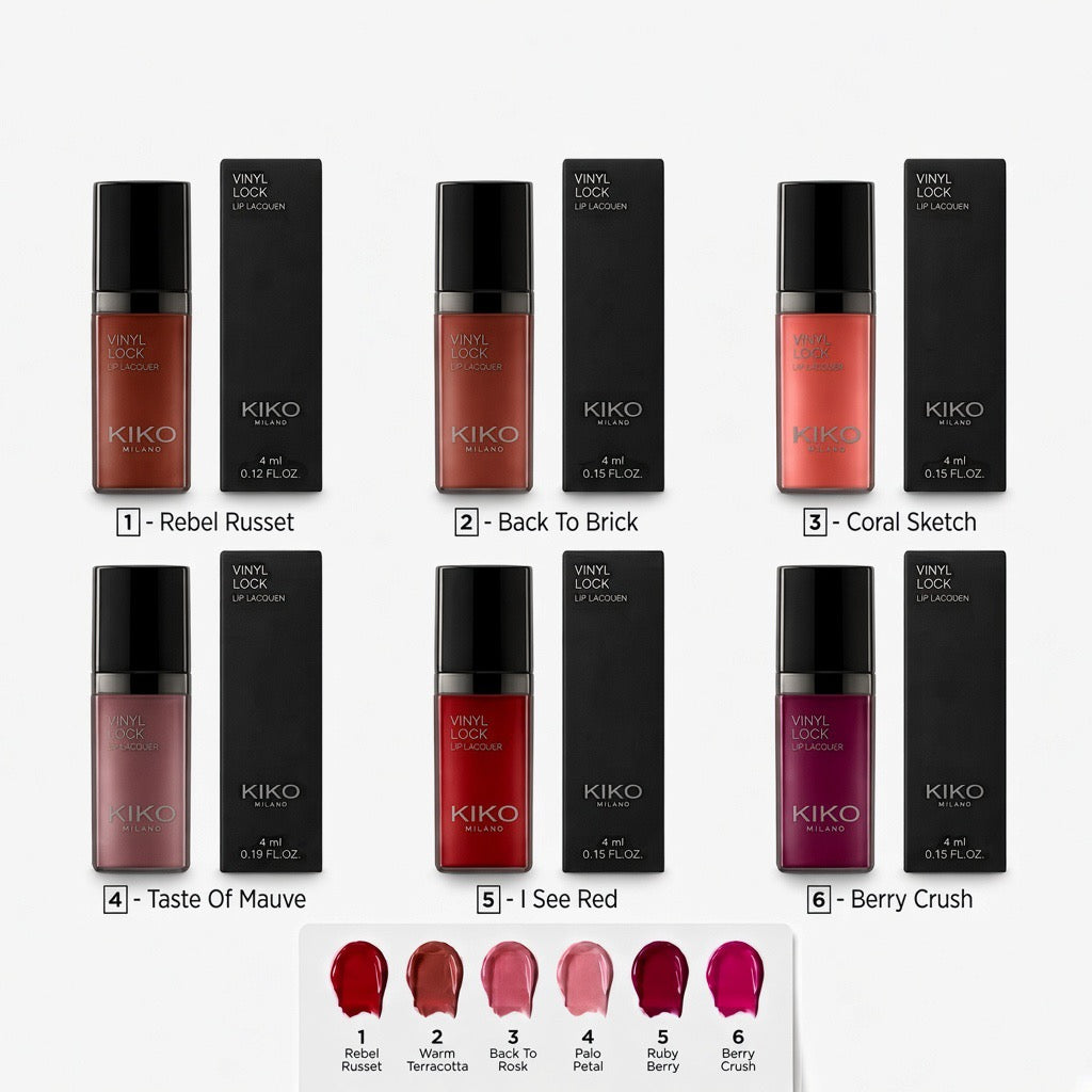 KIKO Milano Vinyl Lock Lip Lacquer Pack of 6