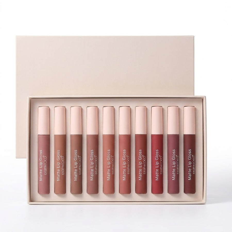 Kevin & Coco "Beautiful Energy" 10-Color Matte Lip Gloss Set