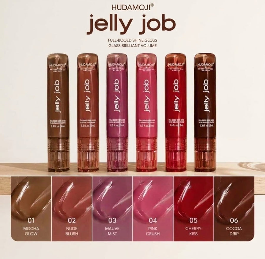 HUDAMOJI Jelly Job Full-Bodied Shine Gloss & Tint Pack of 6
