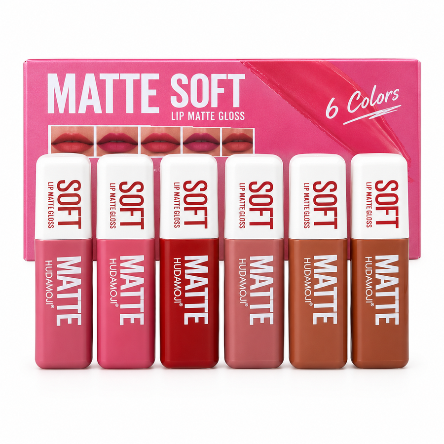 Hudamoji 6 Colors Soft Matte Lip Gloss Set