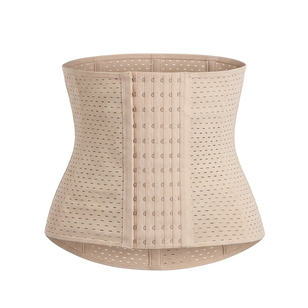 Breathable Hook-and-Eye Corset Waist Trainer & Tummy Shaper Belt