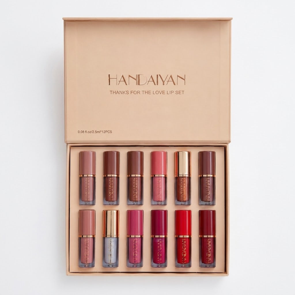 Handaiyan lipgloss pack of 12 colors