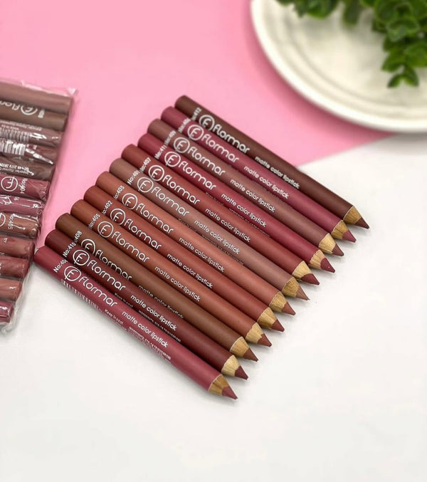 Flormar Lipliner pencils pack of 12 colors limited variant