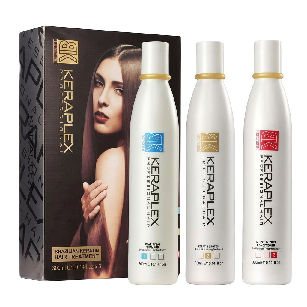 Keraplex Professional Brazilian Keratin Hair Treatment Set - 3 x 300ml)