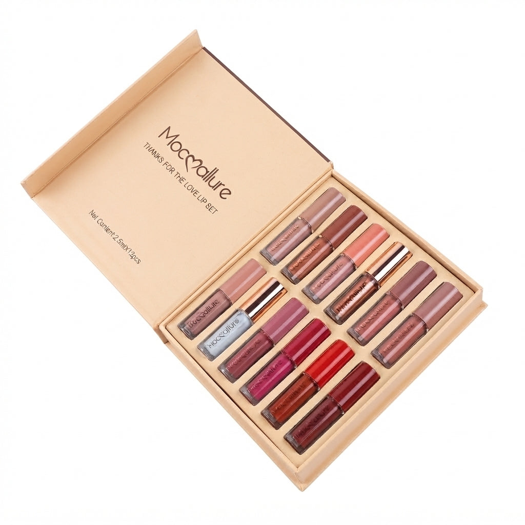 Mocallure matte lipgloss pack of 12 colors