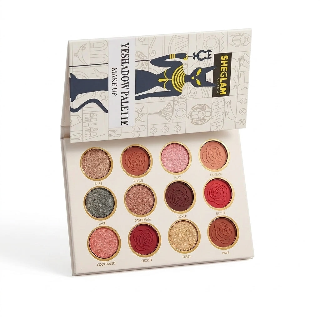 SHEGLAM Ancient Egyptian Cat-Themed 12-Color Eyeshadow Palette