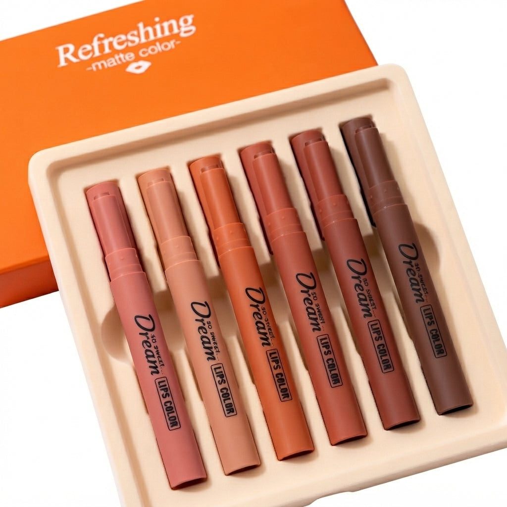 Henfang Dream matte Lipsticks pack of 6 colors
