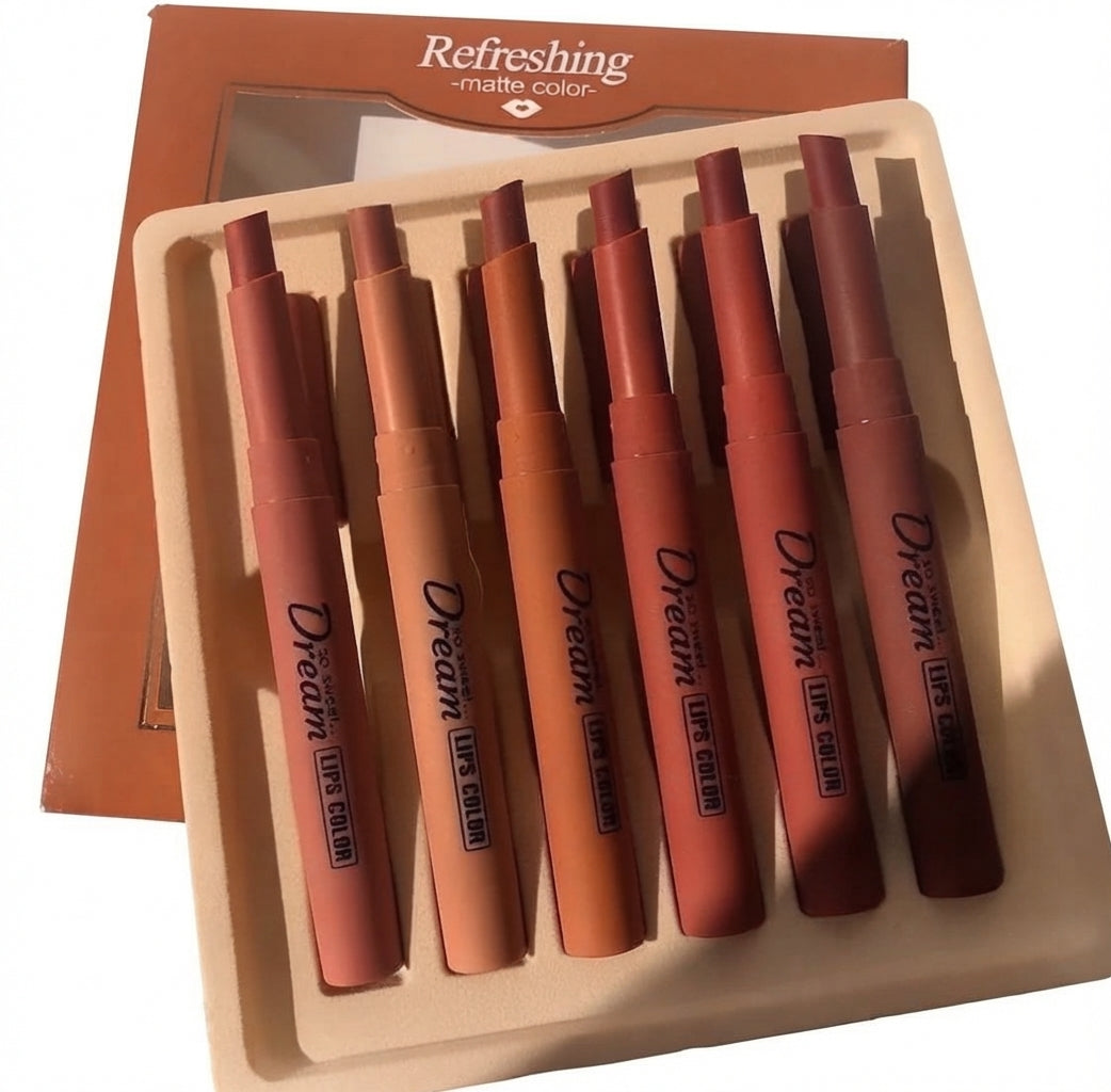 Henfang Dream matte Lipsticks pack of 6 colors