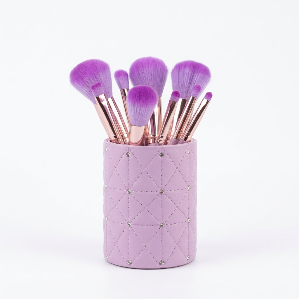 Diamond Quilted Makeup Brush Set