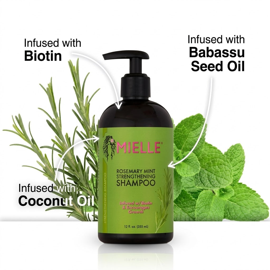 MIELLE - Rosemary Mint Strengthening Shampoo - 355ml