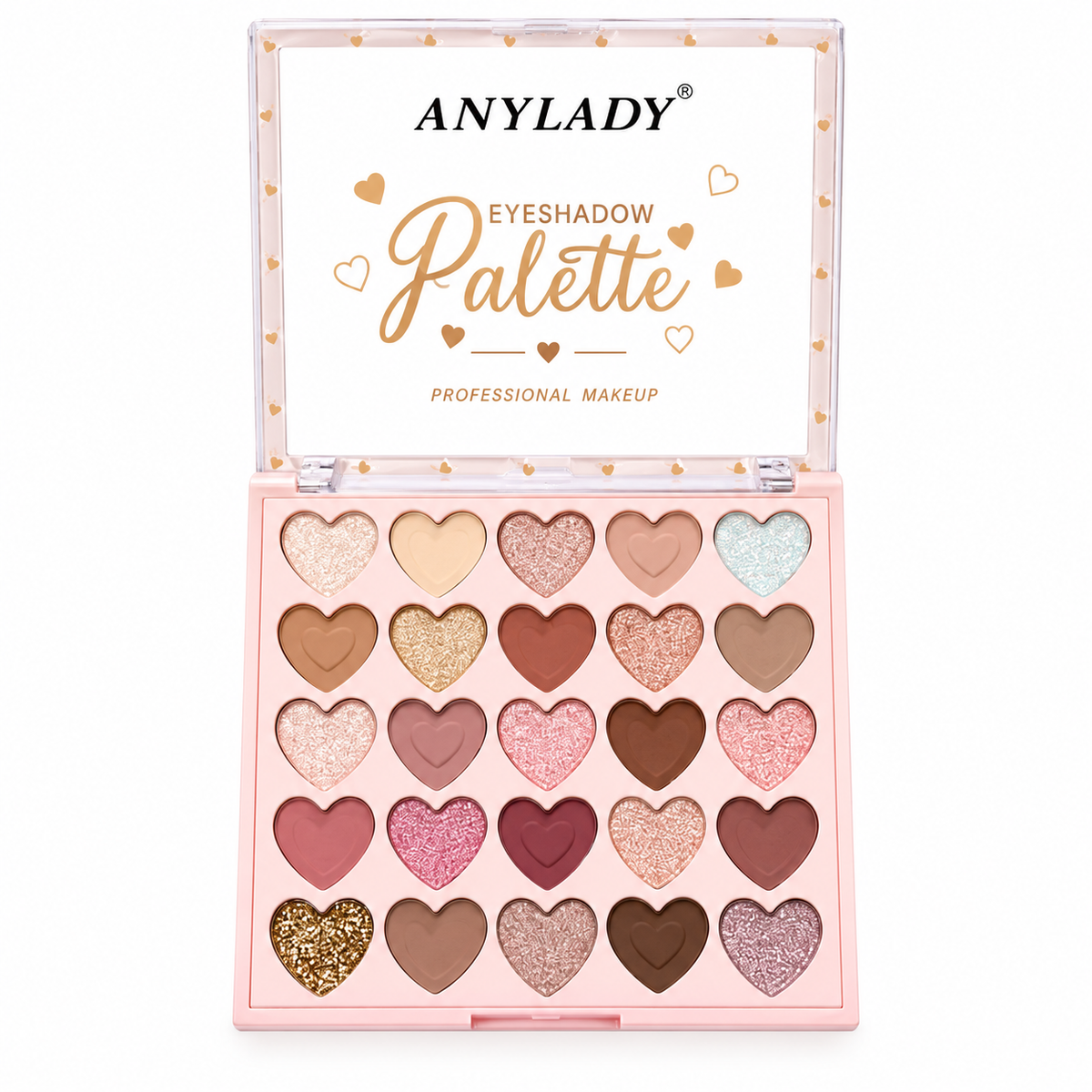 ANYLADY 25-Color Heart-Shaped Eyeshadow Palette