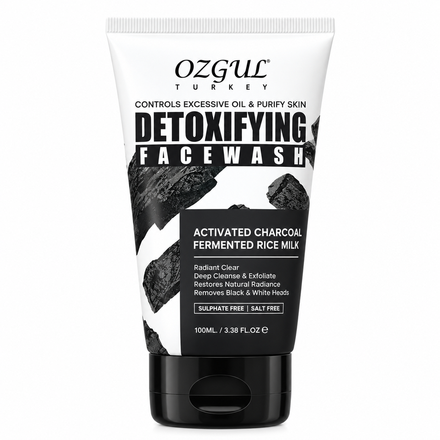 OZGUL Turkey Detoxifying Face Wash with Activated Charcoal & Fermented Rice Milk – 100ml