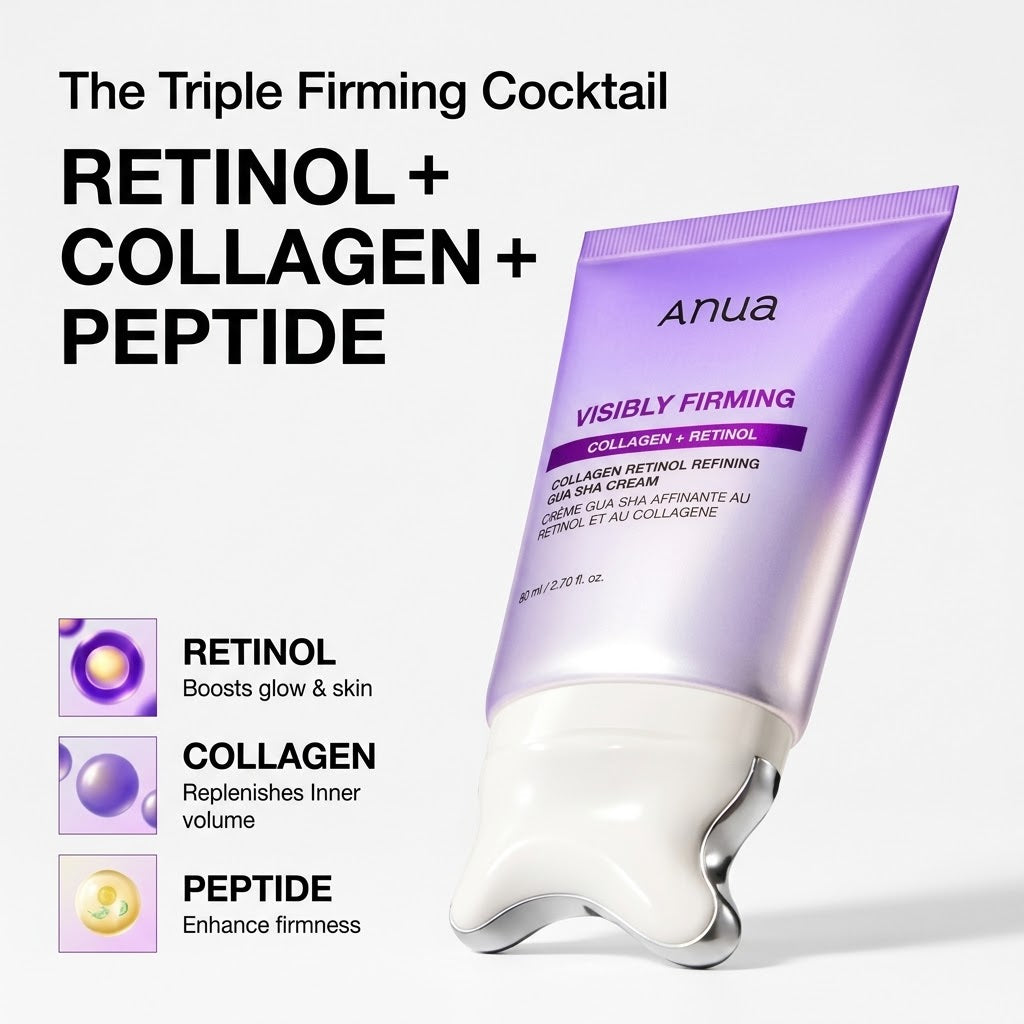 Anua - Visibly Firming Collagen Retinol Refining Gua Sha Cream - 80 mL