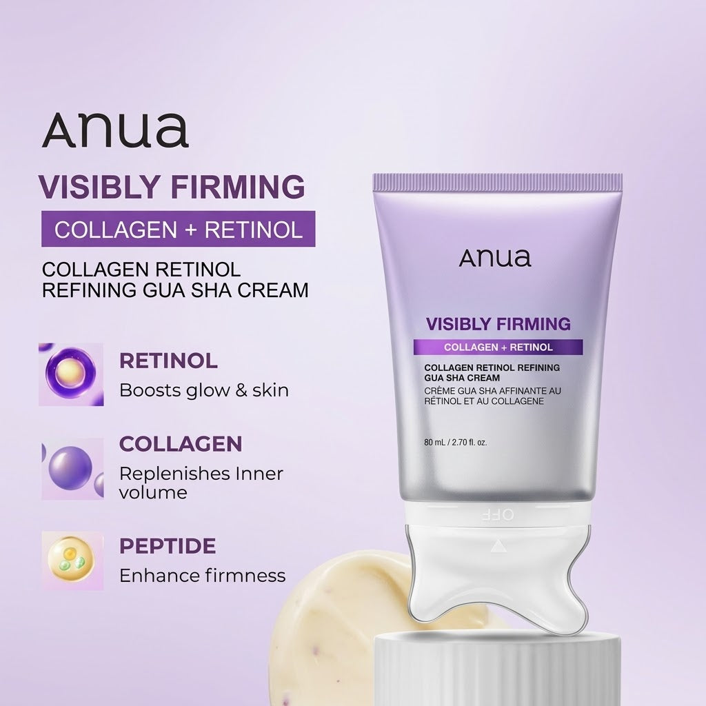 Anua - Visibly Firming Collagen Retinol Refining Gua Sha Cream - 80 mL
