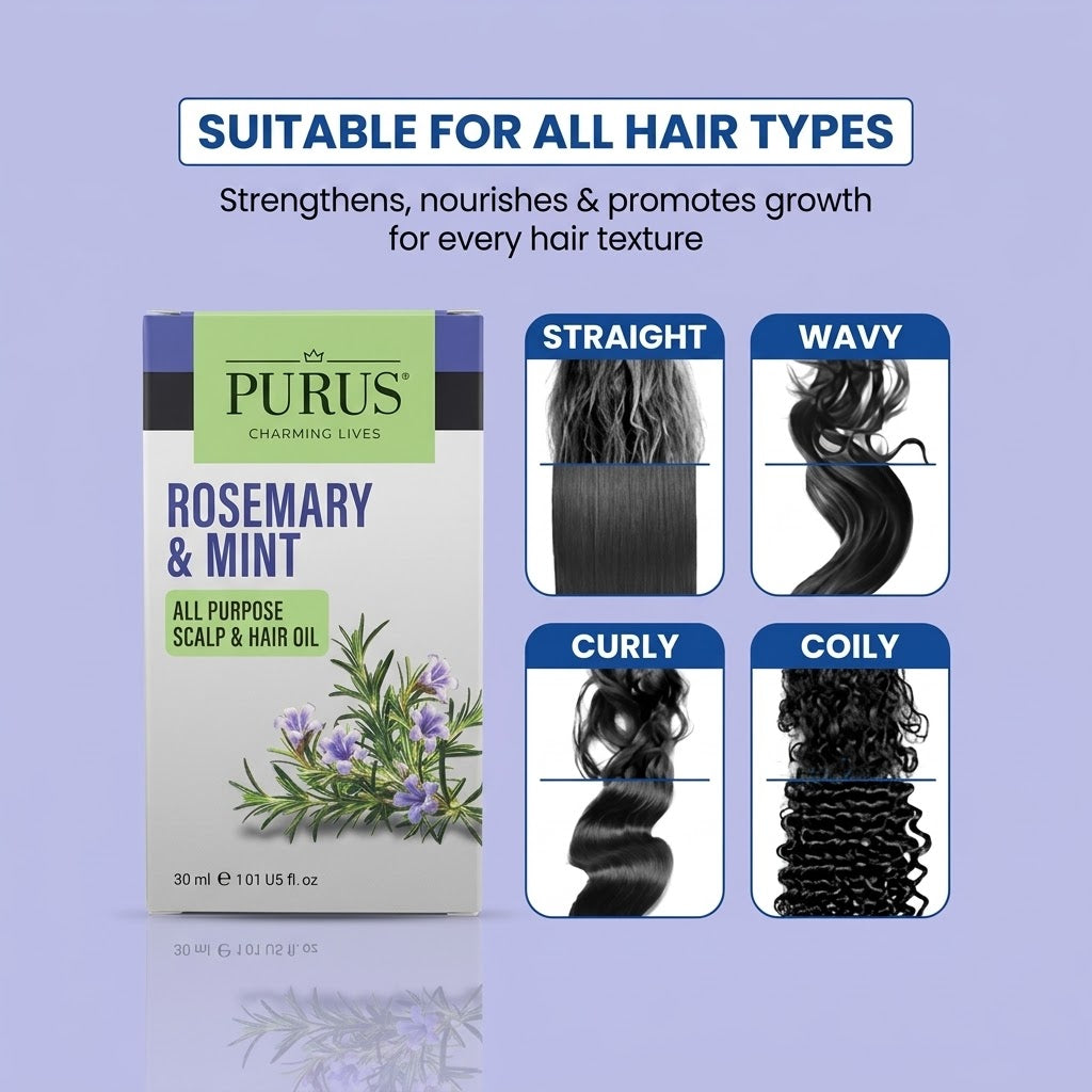 Purus Rosemary & Mint All-Purpose Scalp & Hair Oil - 30ml